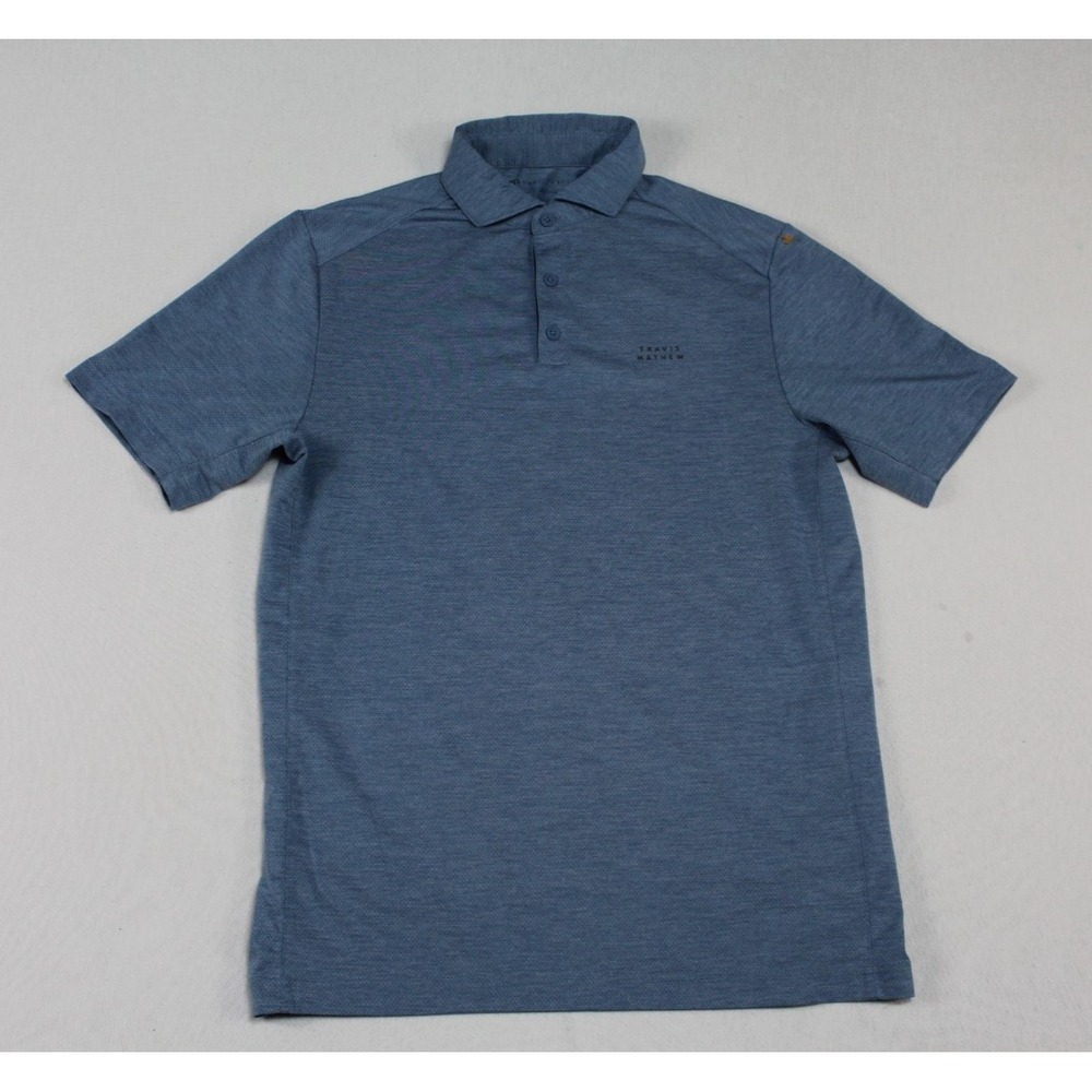 Travis Mathew Polo Shirt Men Small Blue Excellent Performance Short Sleeve Golf